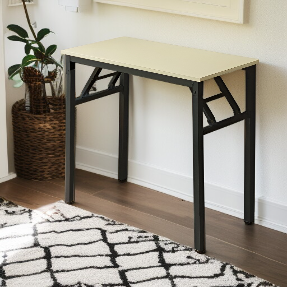 원목 스타일의 접이식 심플 책상