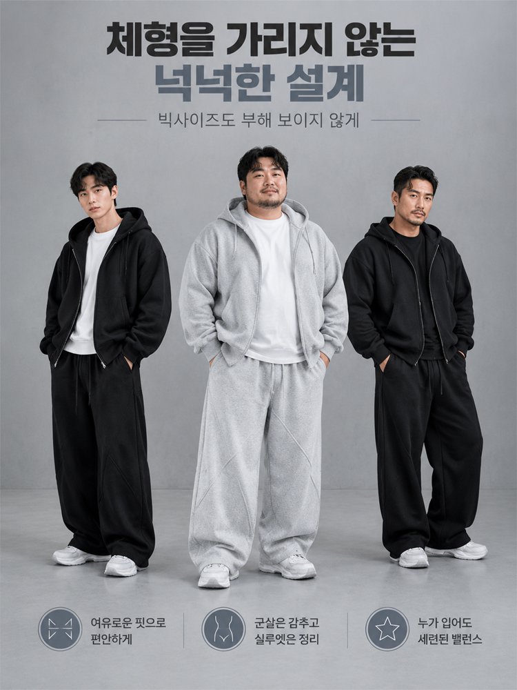 [150kg커버/357g] 15도항온 3배스트레치 크루넥 셋업 (2세트째2만원대)