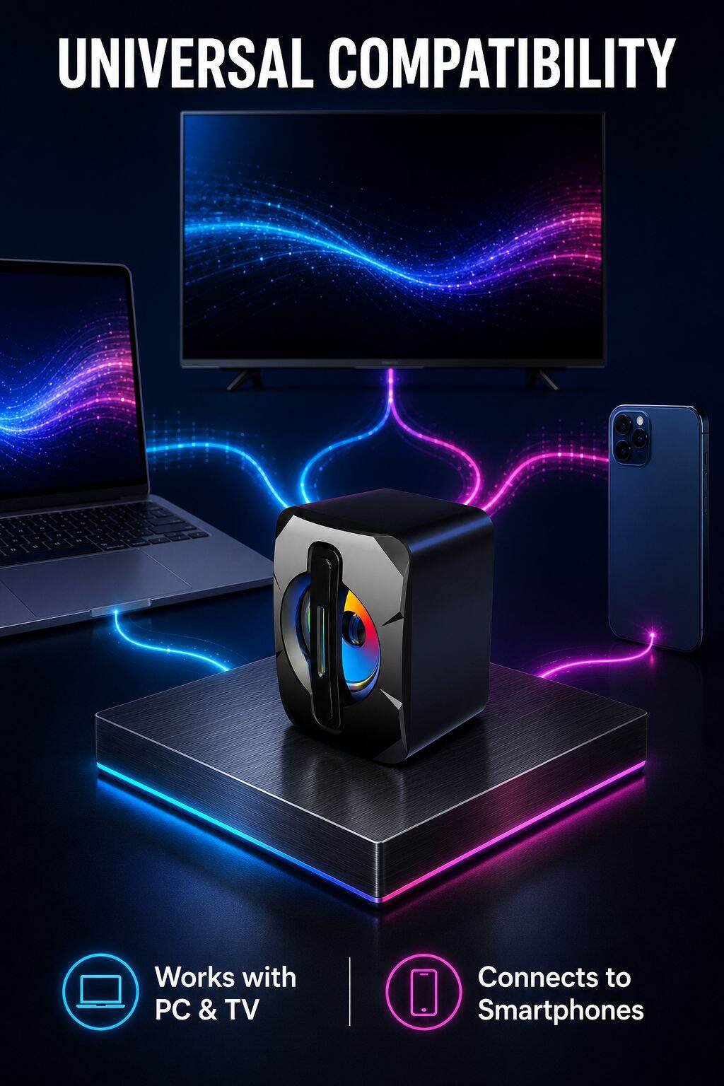 Corded Mini Subwoofer for Home Use
