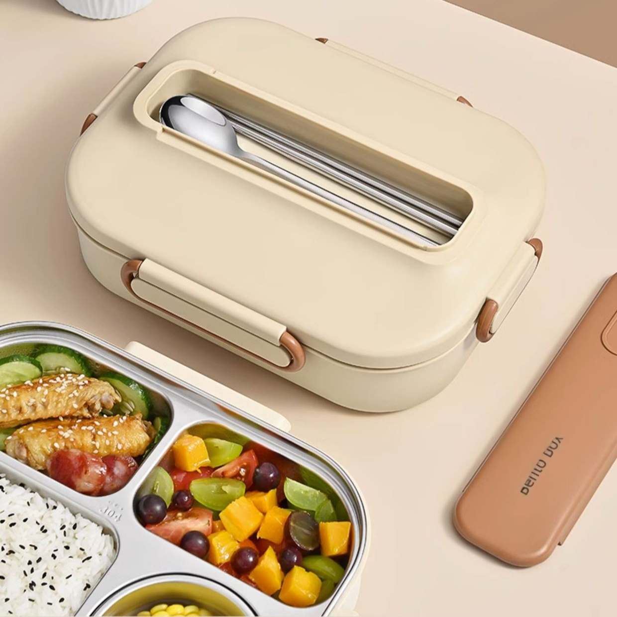 Auslaufsichere Edelstahl-Brotdose für die Schule