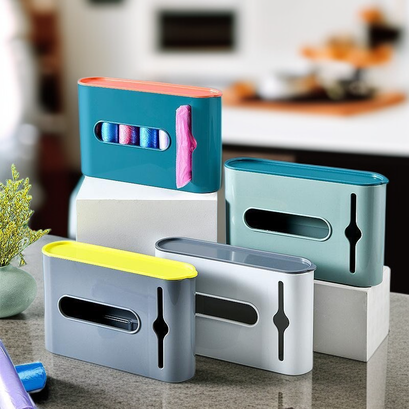 Dispensador colgante de bolsas de plástico para uso doméstico