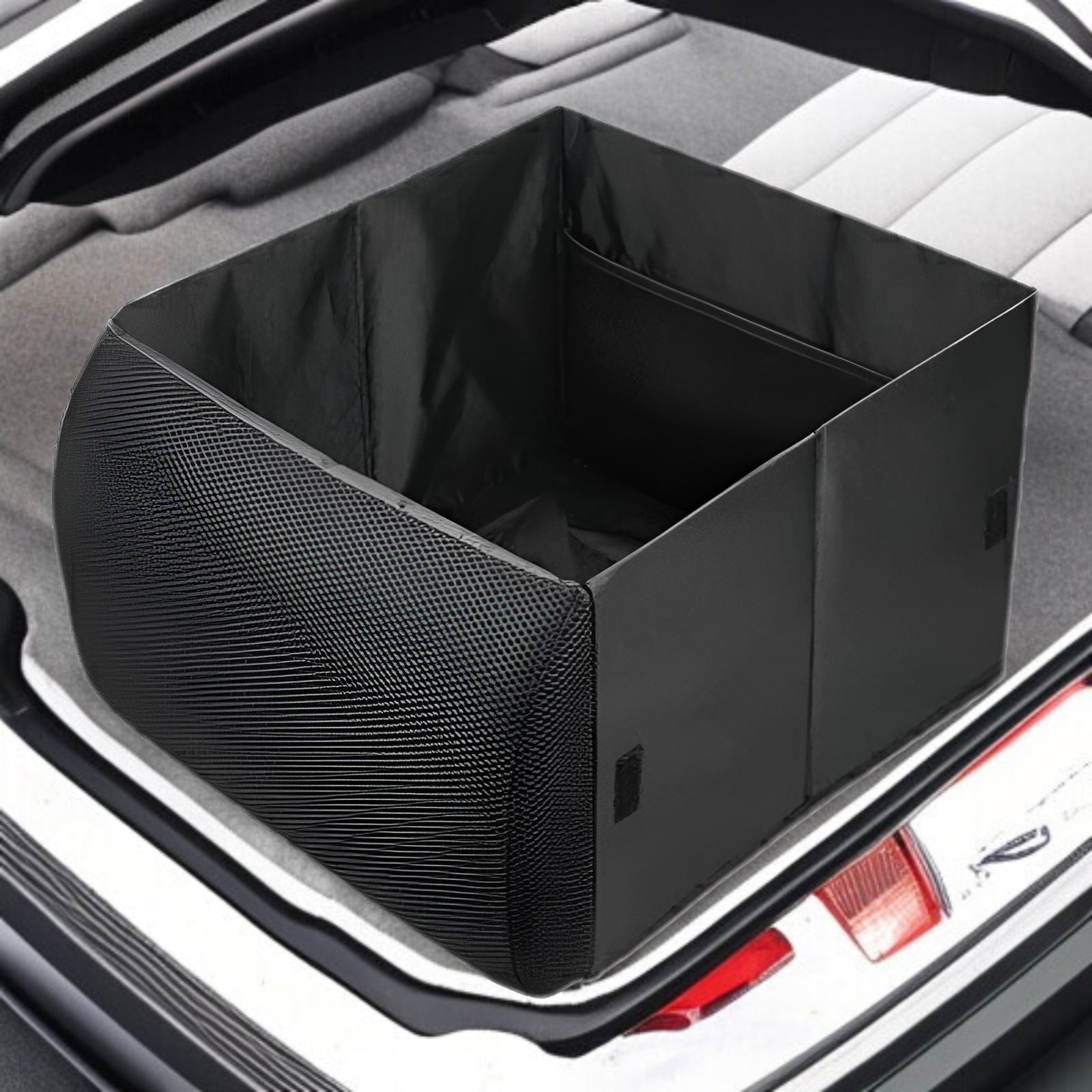 新型車用シート収納ボックス＆腰サポート一体型 折りたたみ式長方形カーオーガナイザー