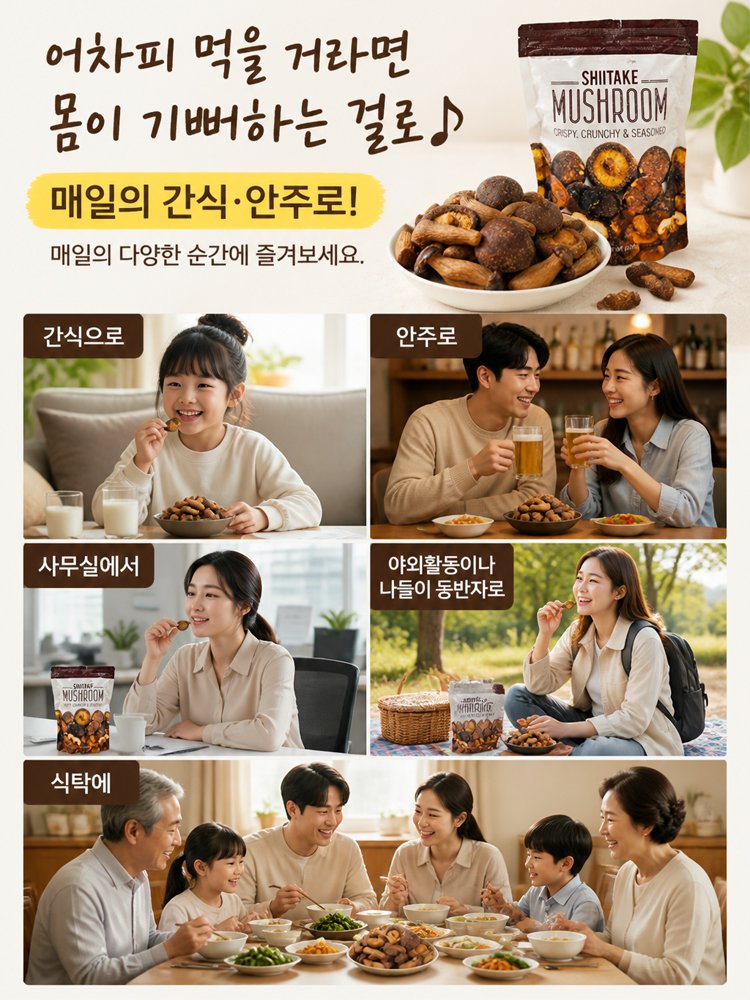 바삭하고 고소한 녹용버섯 스낵 칩