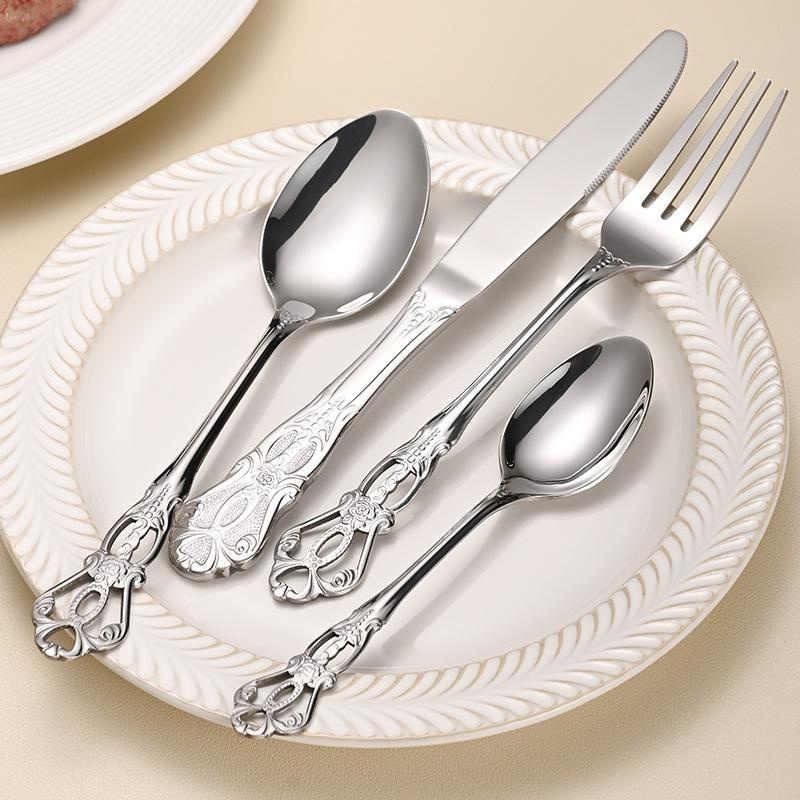 Vintage Gold Stainless Steel Flatware Set
