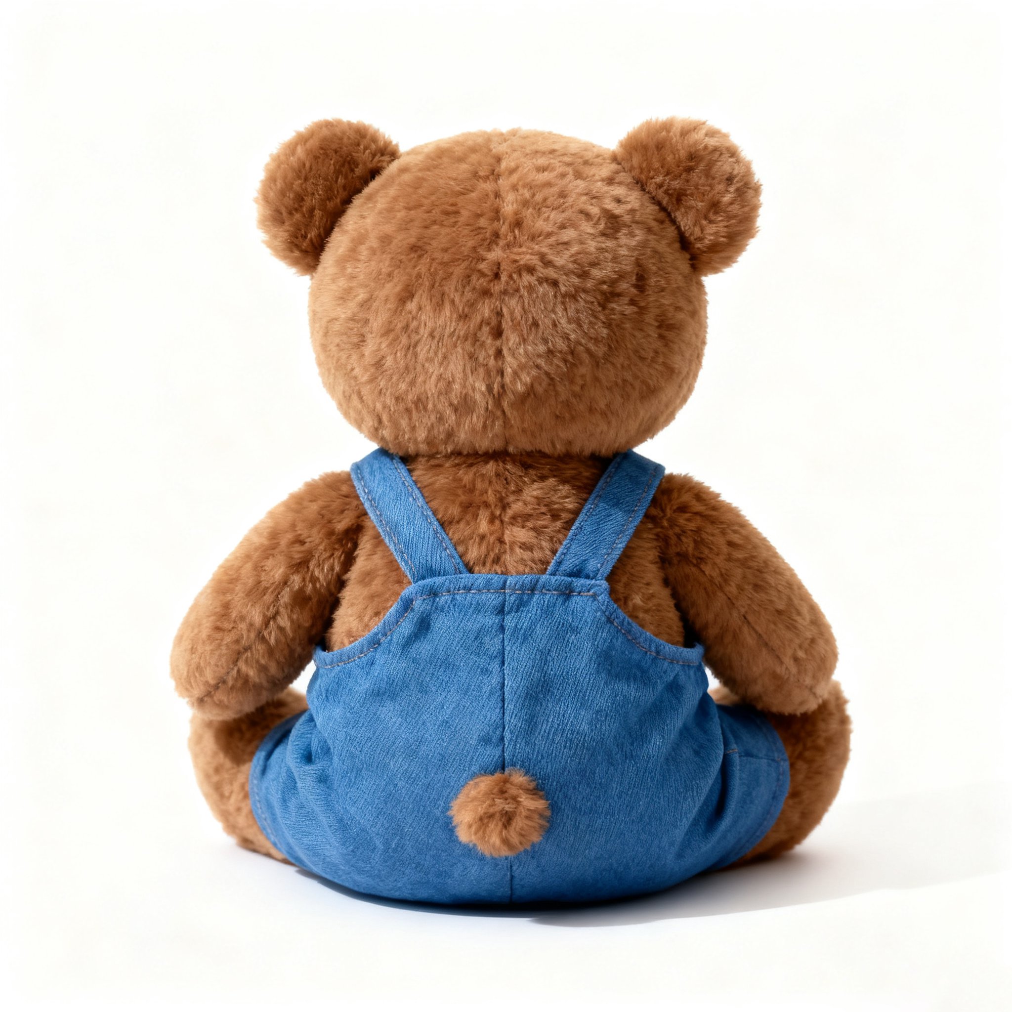 Detail plyšového medvídka s modrými lacláčemi