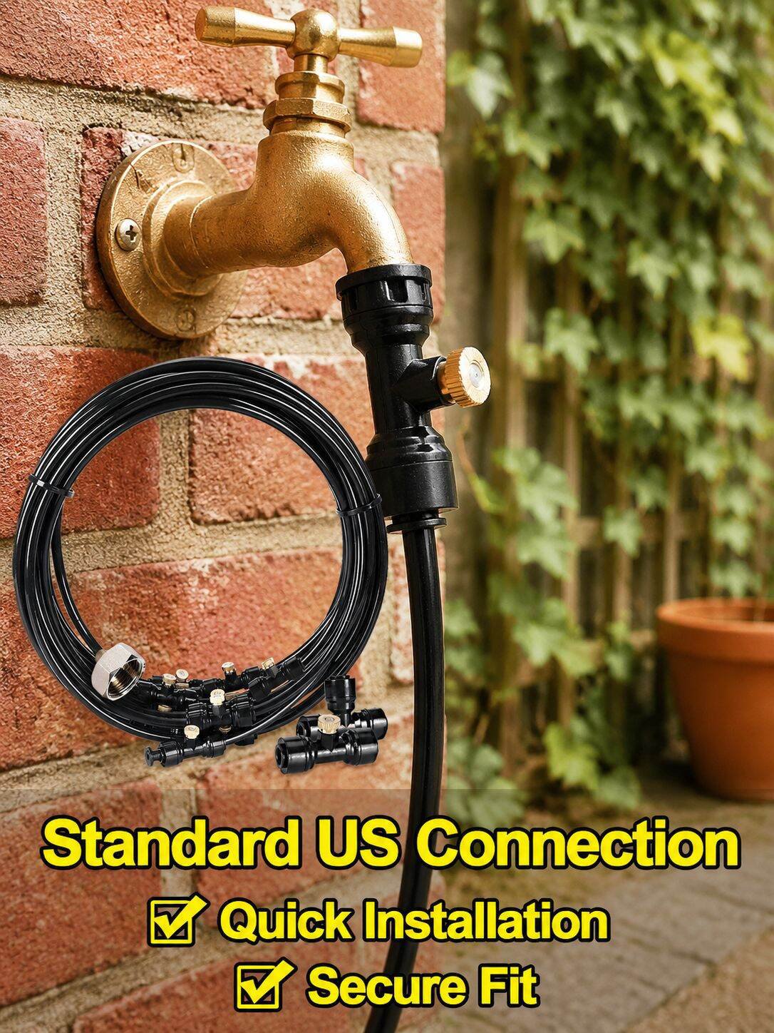 Garden Outdoor Low Pressure Cooling Misting Nozzle Kit