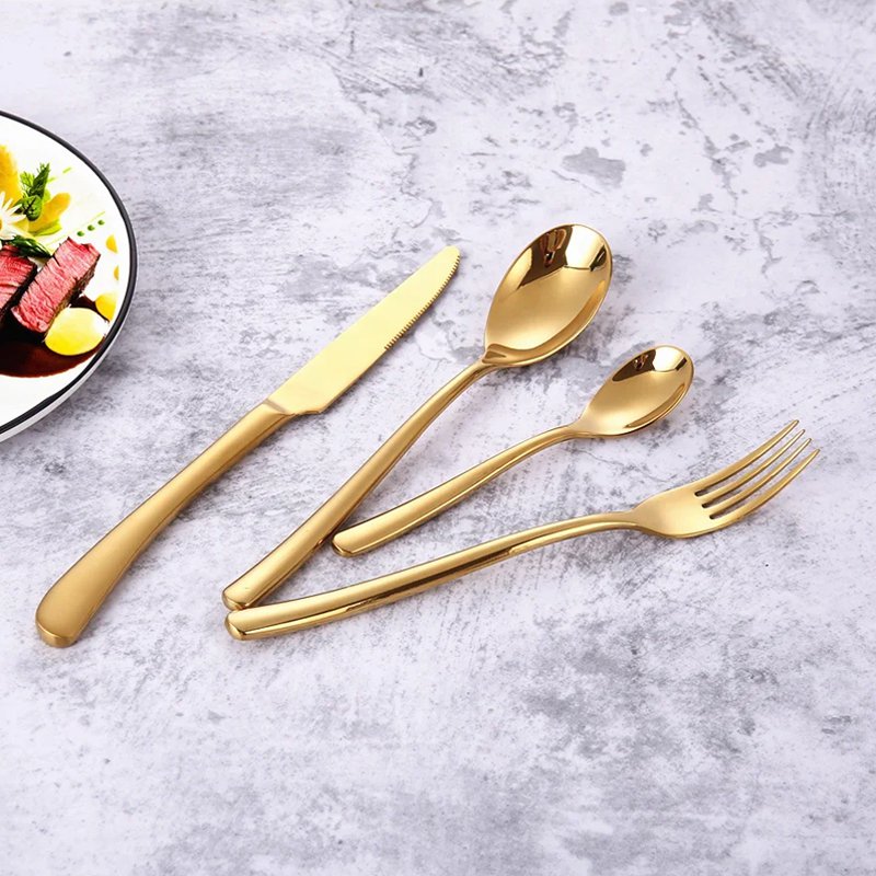 스테인리스강 은 식기 숟가락 과 포크 커버 금속 식기 은 세트