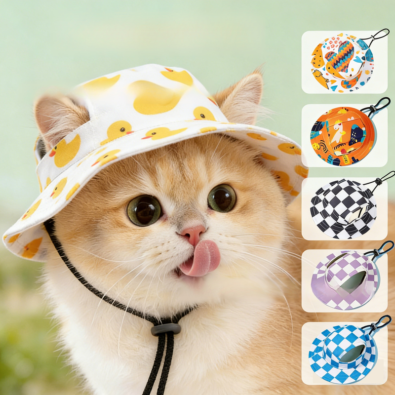 Pet Mini Denim Straw Sun Hat for Cats and Dogs