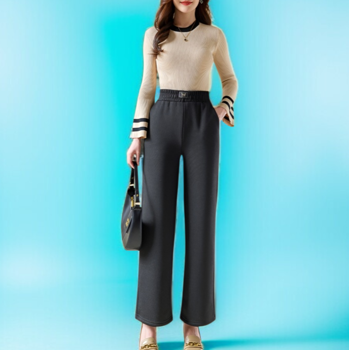 여성 캐주얼 패션 기모 도톰 와이드 팬츠 쉬넬 캐주얼 팬츠 추동 기모 와이드 팬츠 코듀로이 캐주얼 팬츠