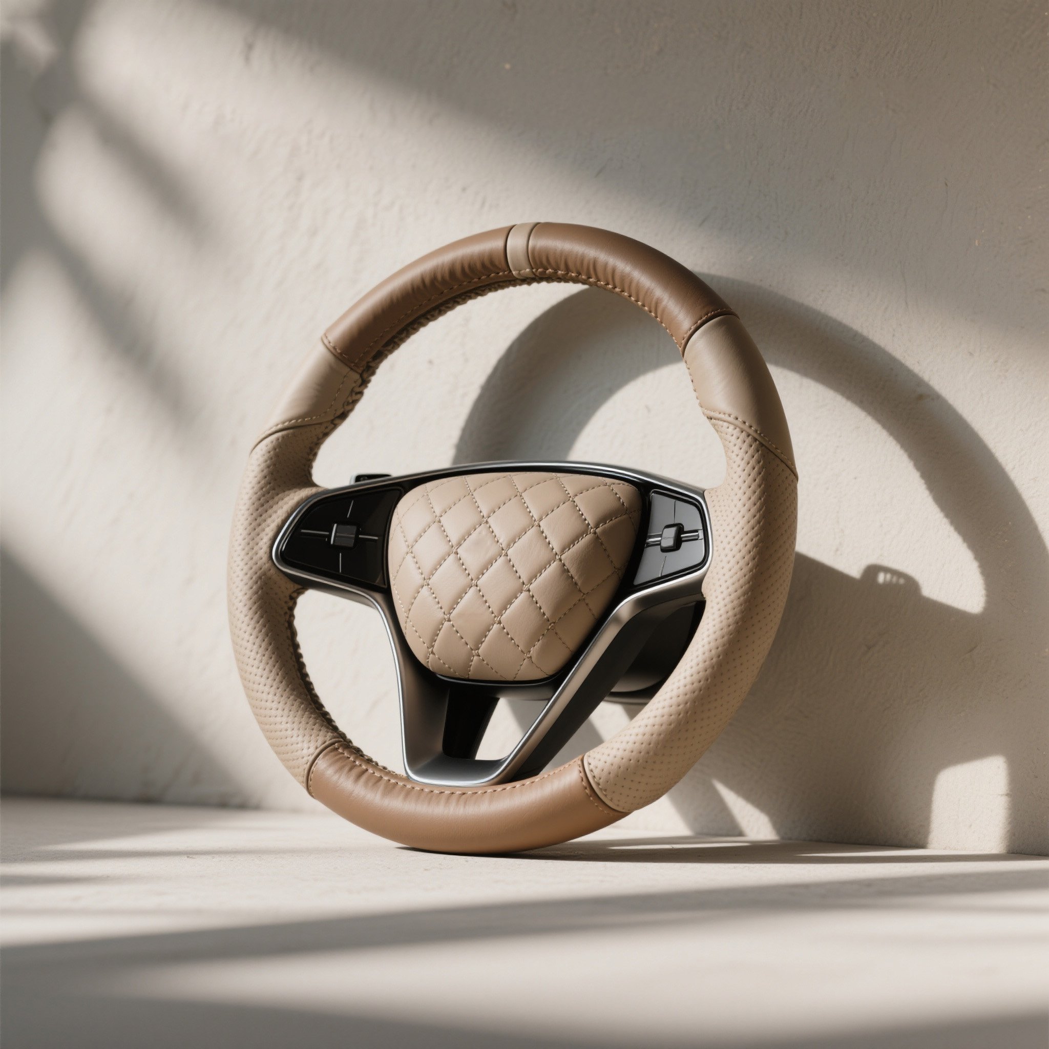 高級本革ステアリングカバ