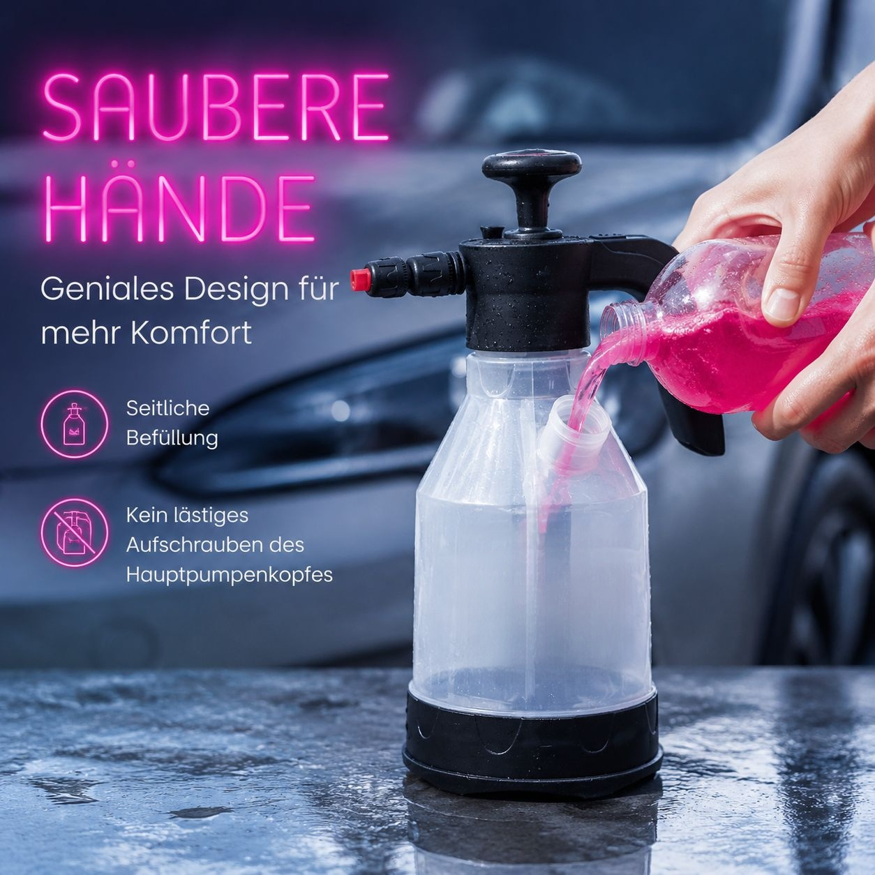 Luftdruck-Schaumsprühtopf, speziell für Autopflege