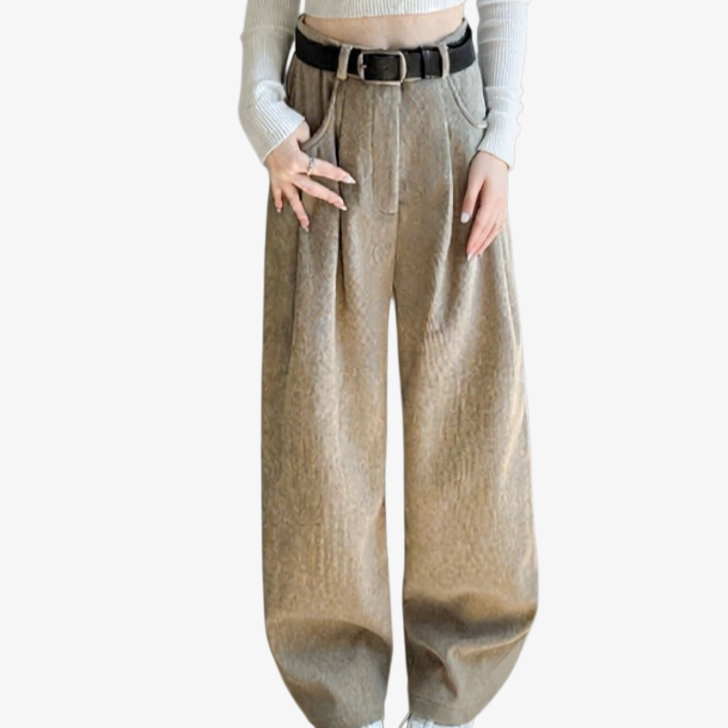 작은 키 기모 정장 바지 여 추동 날씬해 보이는 기모 바지 슬림 일자 바지 캐주얼 바지