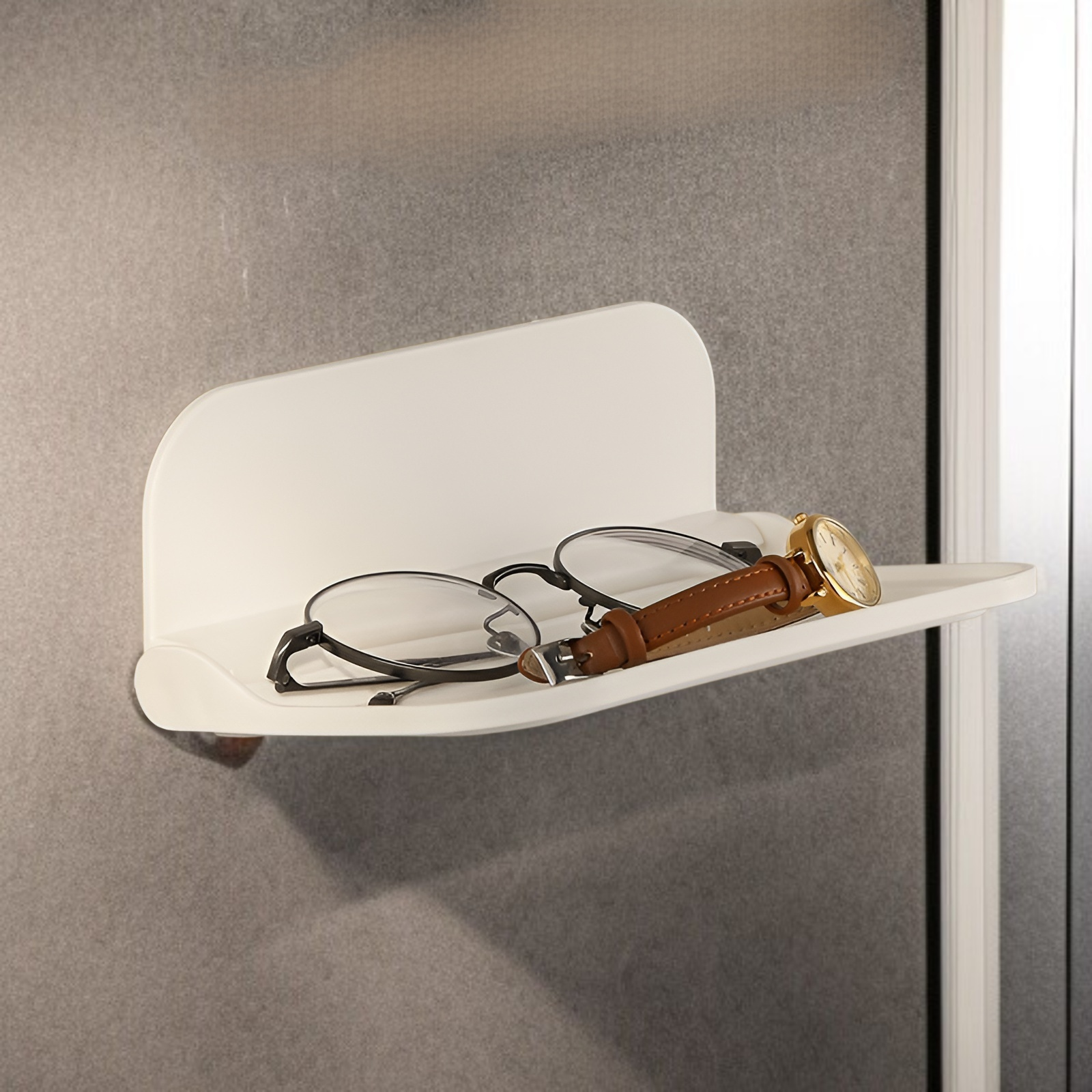 ベッドサイド収納ラック 壁掛け式 折りたたみボード 浴室トイレ収納 パンチングなし 壁掛け式