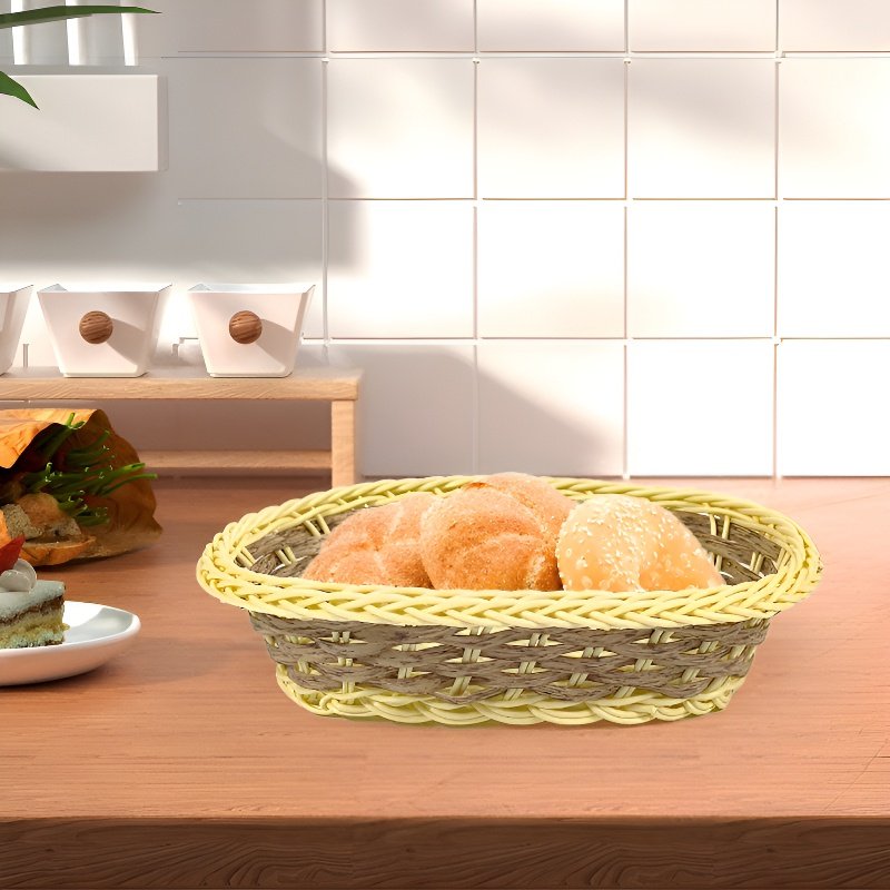 인조 라탄 리모컨 및 소형 물품 정리 바구니