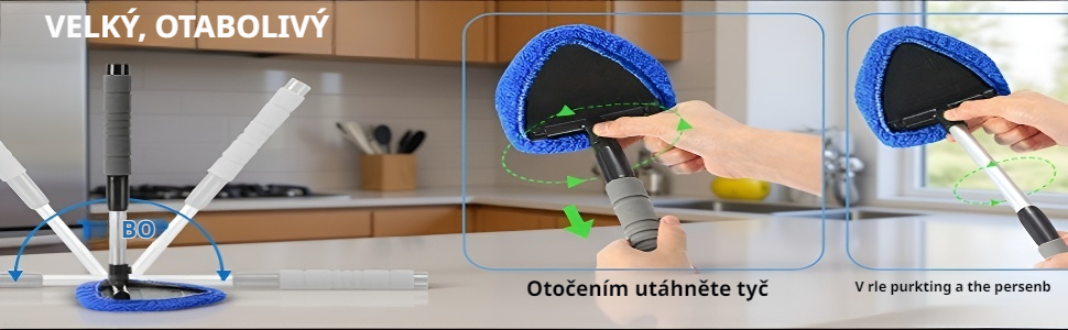 Čisticí kartáč na okna auta