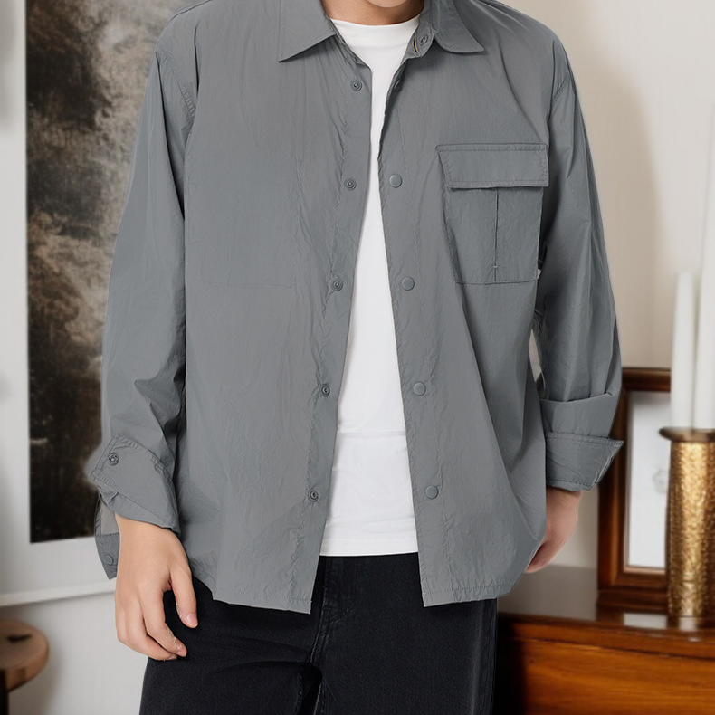 男士休閒翻領外套細節圖