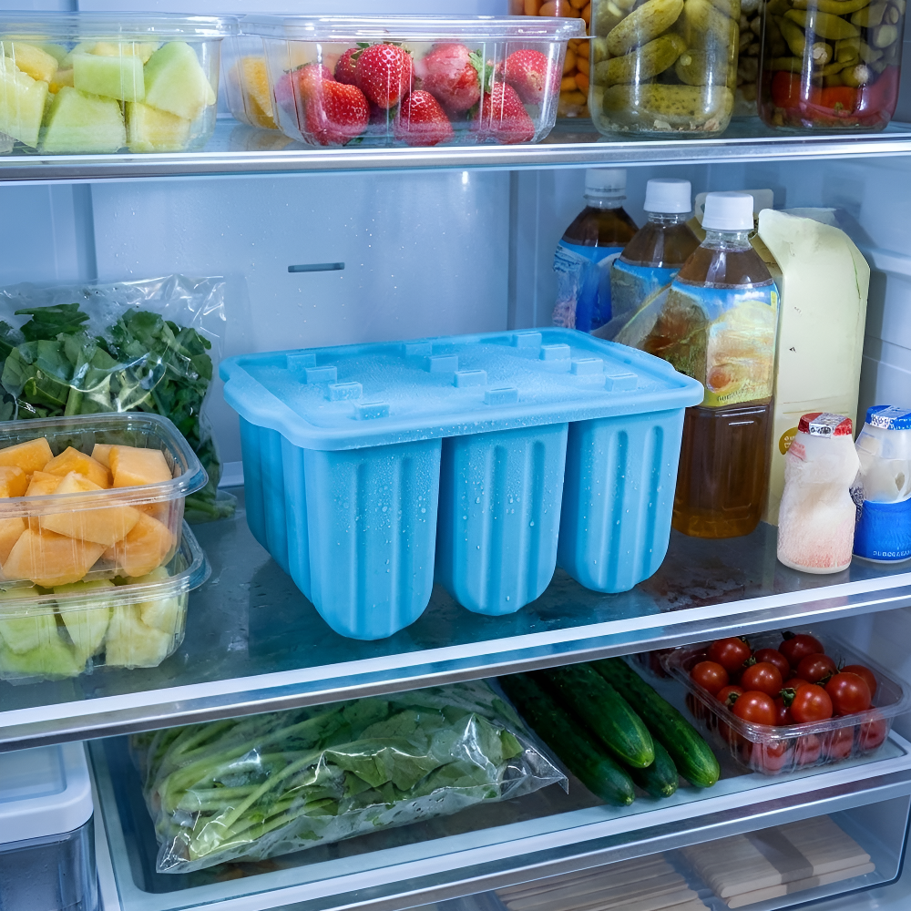 シリコン製アイスキャンディー型 12連 蓋付き 簡単に取り外せる