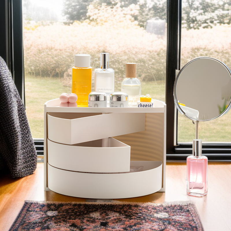 Estante giratorio para almacenamiento de maquillaje