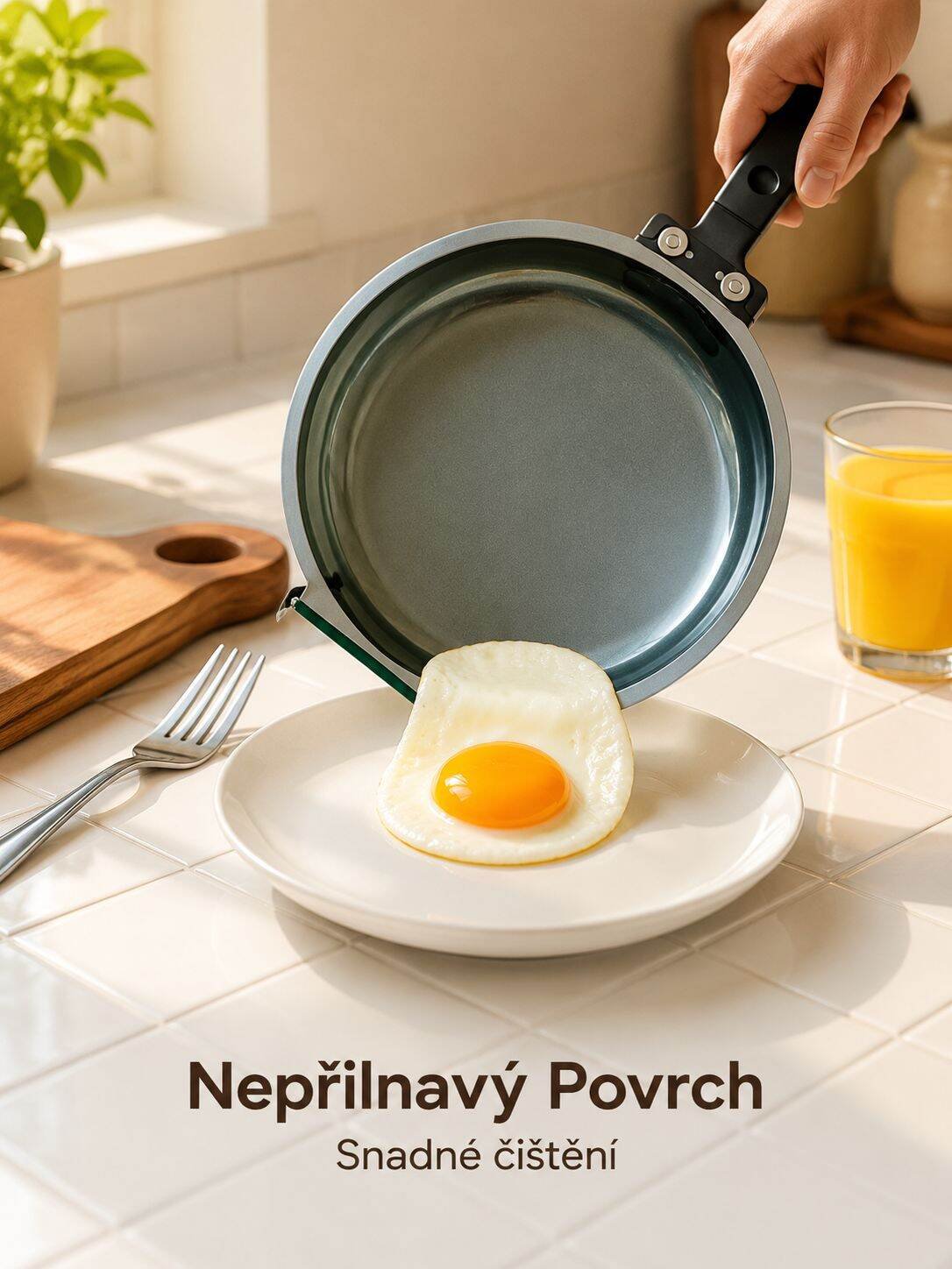 Oboustranná skládací pánev, nízký kouř, pánev na steak a vejce, snídaňový pomocník