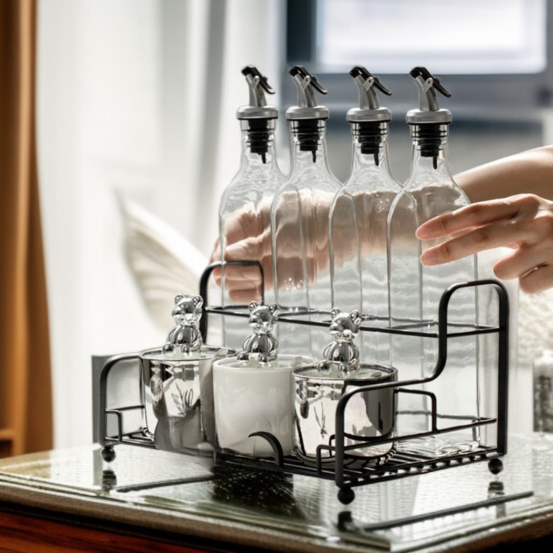 Set de recipientes para especias con caja de almacenamiento