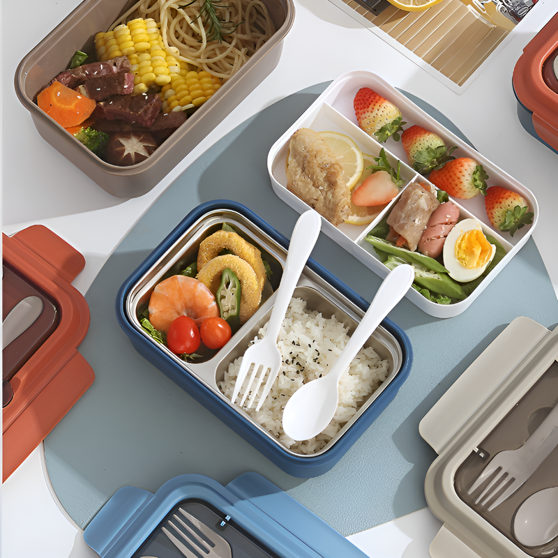 Stainless steel compartmentalized lunch box
