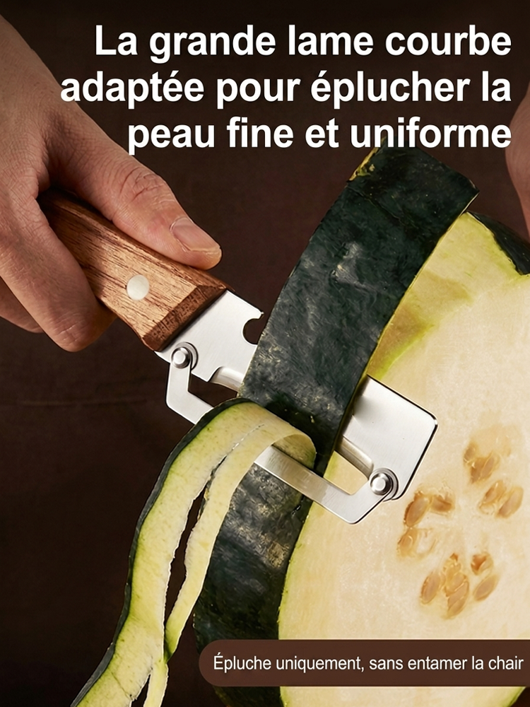 Nouvel éplucheur multifonctionnel à manche en bois Capybara