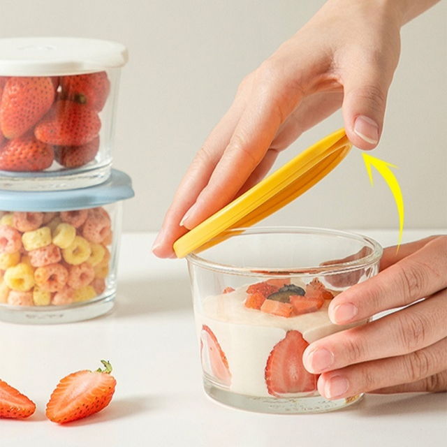 Stapelfähiges luftdichtes Glas für die Küche, Lebensmittel-Aufbewahrungsglas