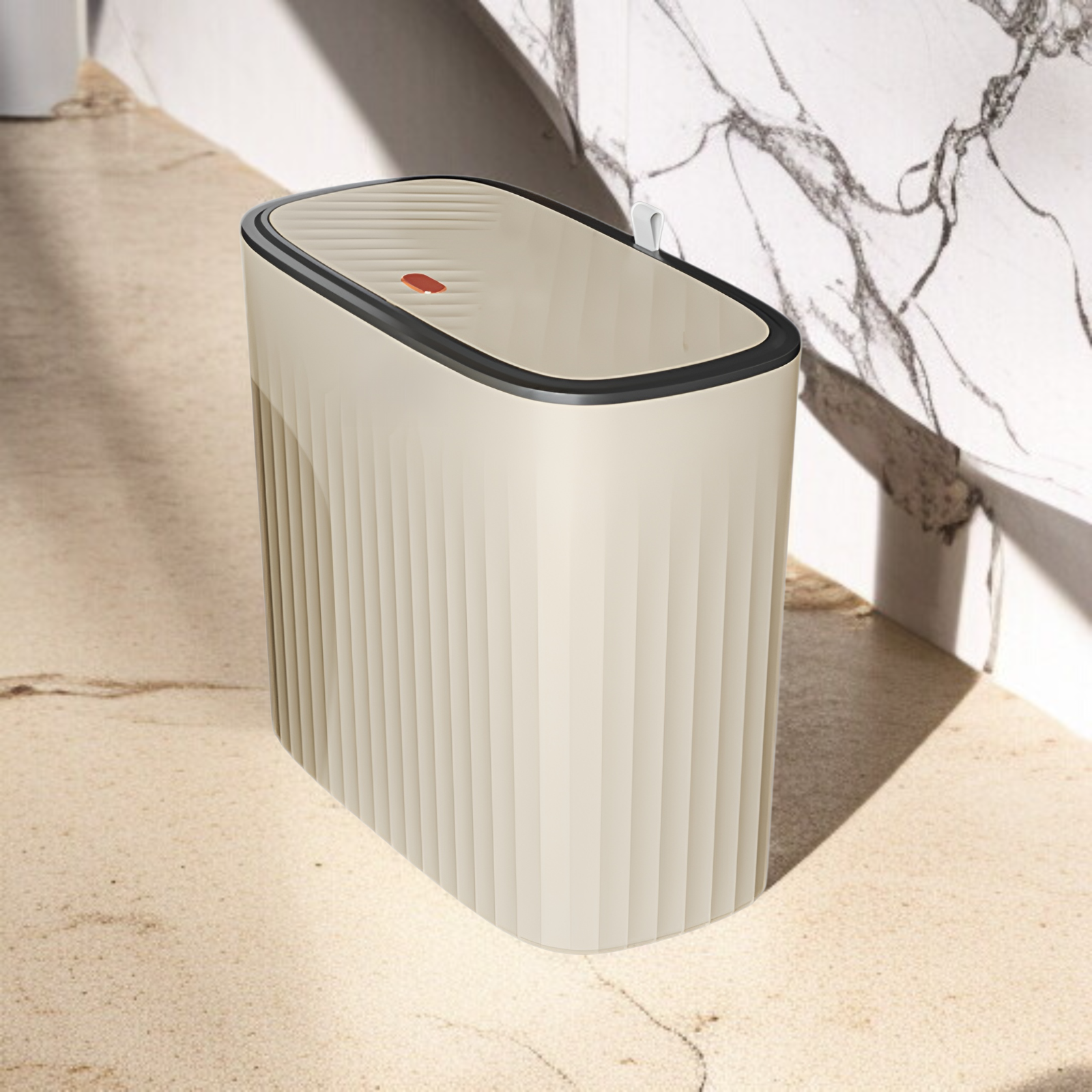 ひび割れたゴミ箱 家庭用高価値ゴミ箱 浴室トイレ 大容量ゴミ箱 カバー付き キッチン リビングルーム ゴミ箱 軽量 高級スタイル ゴミ箱