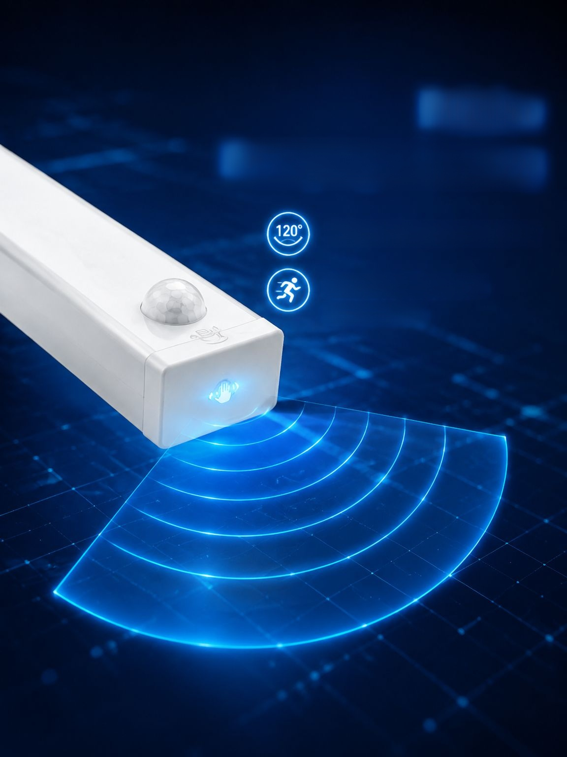 Intelligente LED-Nachtleuchte mit Bewegungserkennung im Schlafzimmer