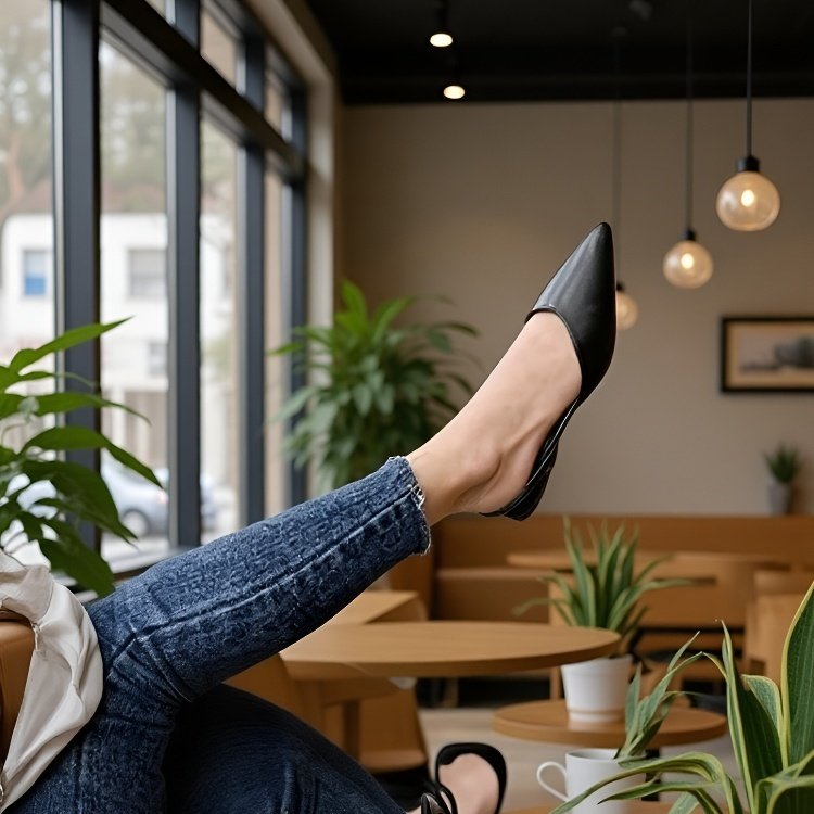 حذاء سهرة فاخر بكعب عال ومقدمة مدببة