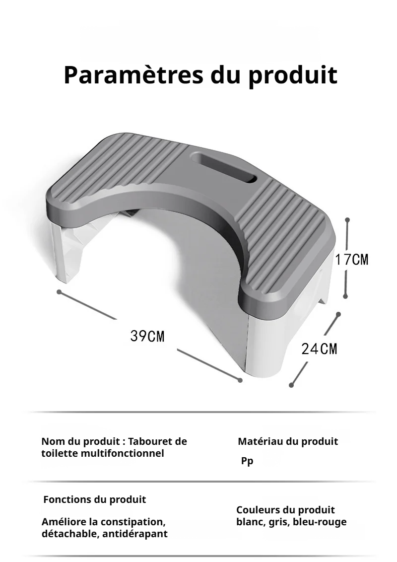 Tabouret de toilette antidérapant et épaissi pour salle de bain