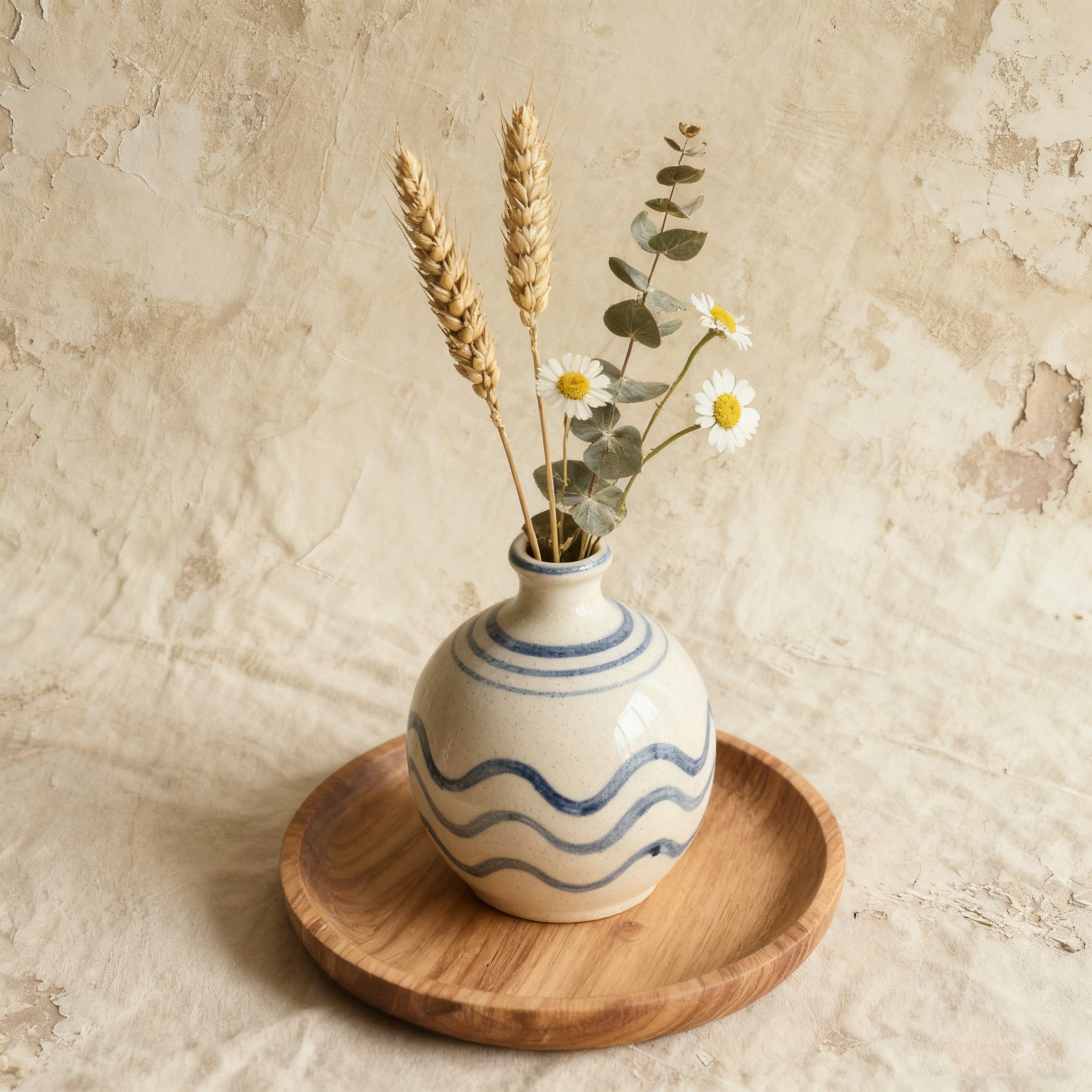 모던 라인 아트 도자기 꽃병 3팩 전체 이미지