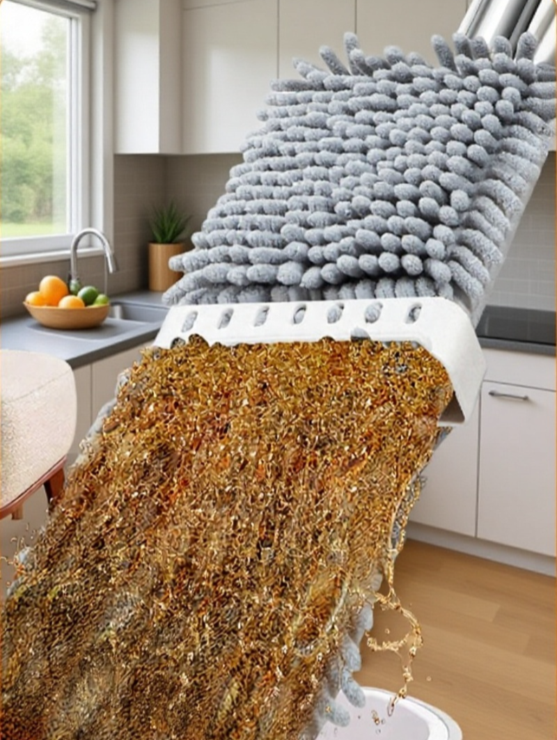 No hand washing needed chenille mop for effortless floor cleaning