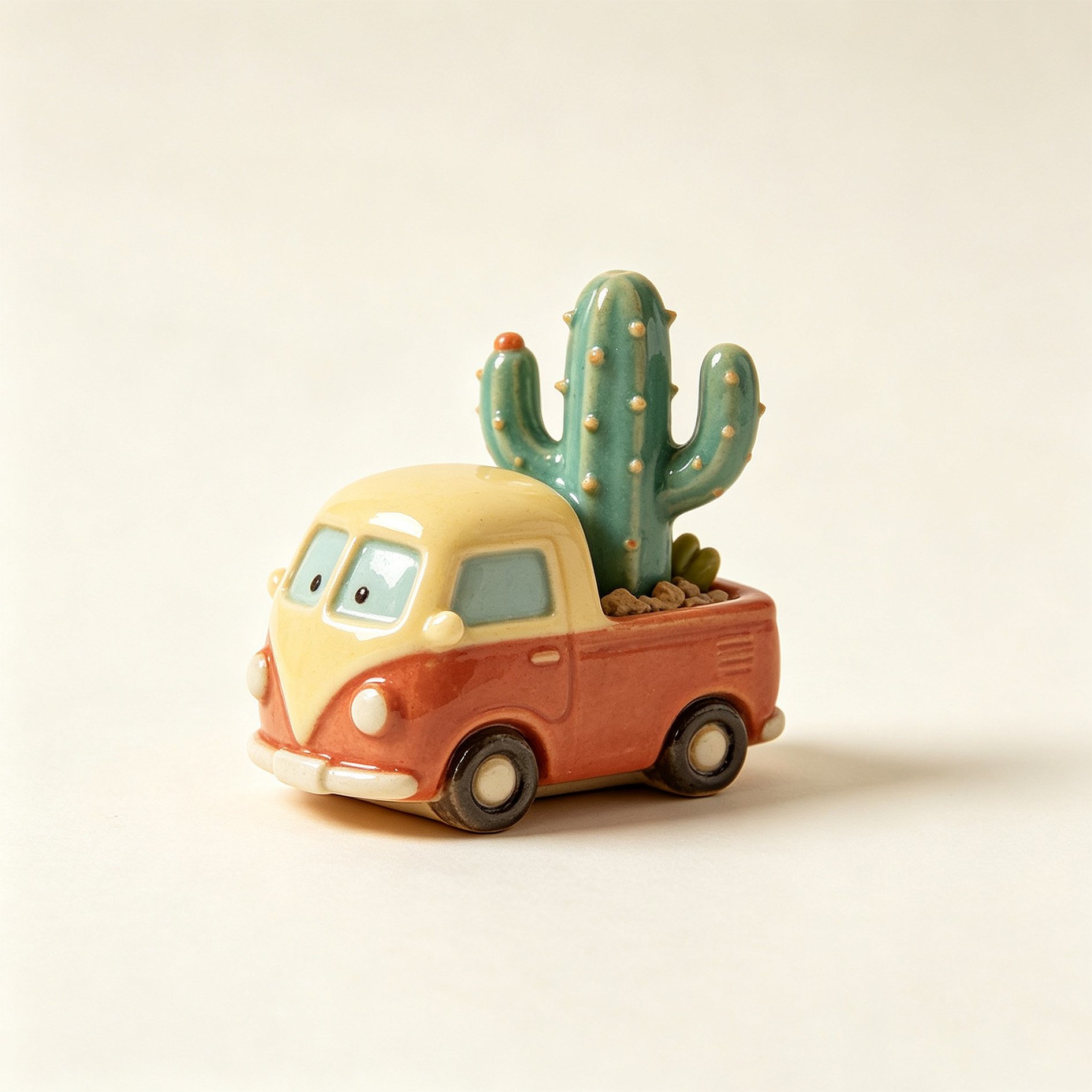 Retro truck cactus bonsai ornament