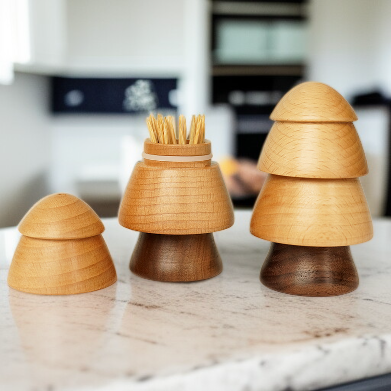 Wooden Household Toothpick Jar