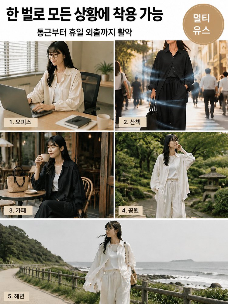 여름 루즈핏 린넨 셔츠+와이드 팬츠 투피스