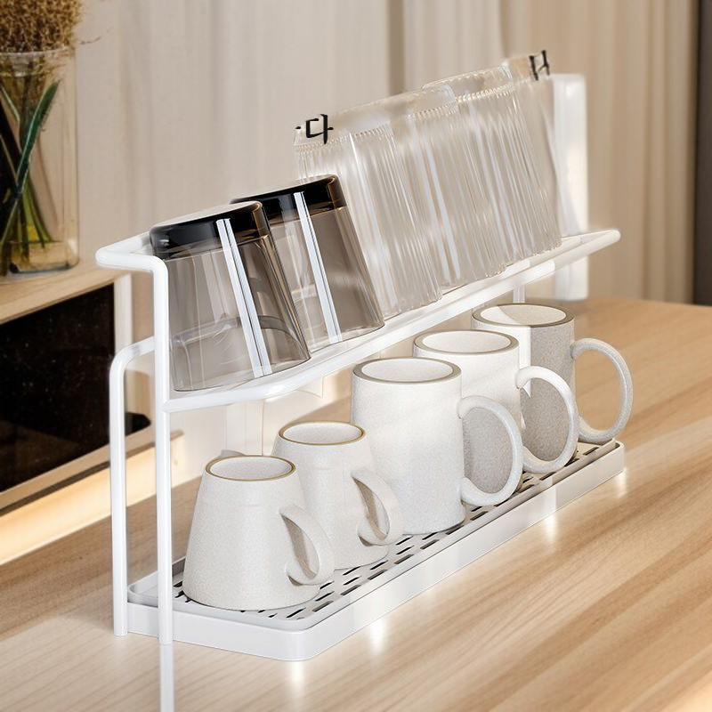 비주얼 열 방지 대나무 커버 이중 수납 컵 홀더 세라믹 세라믹 컵 두꺼운 수납 홀더 물빠짐 컵 홀더