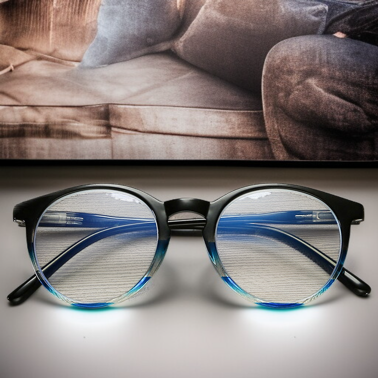 Lupa de lectura grande con lente azul gradiente