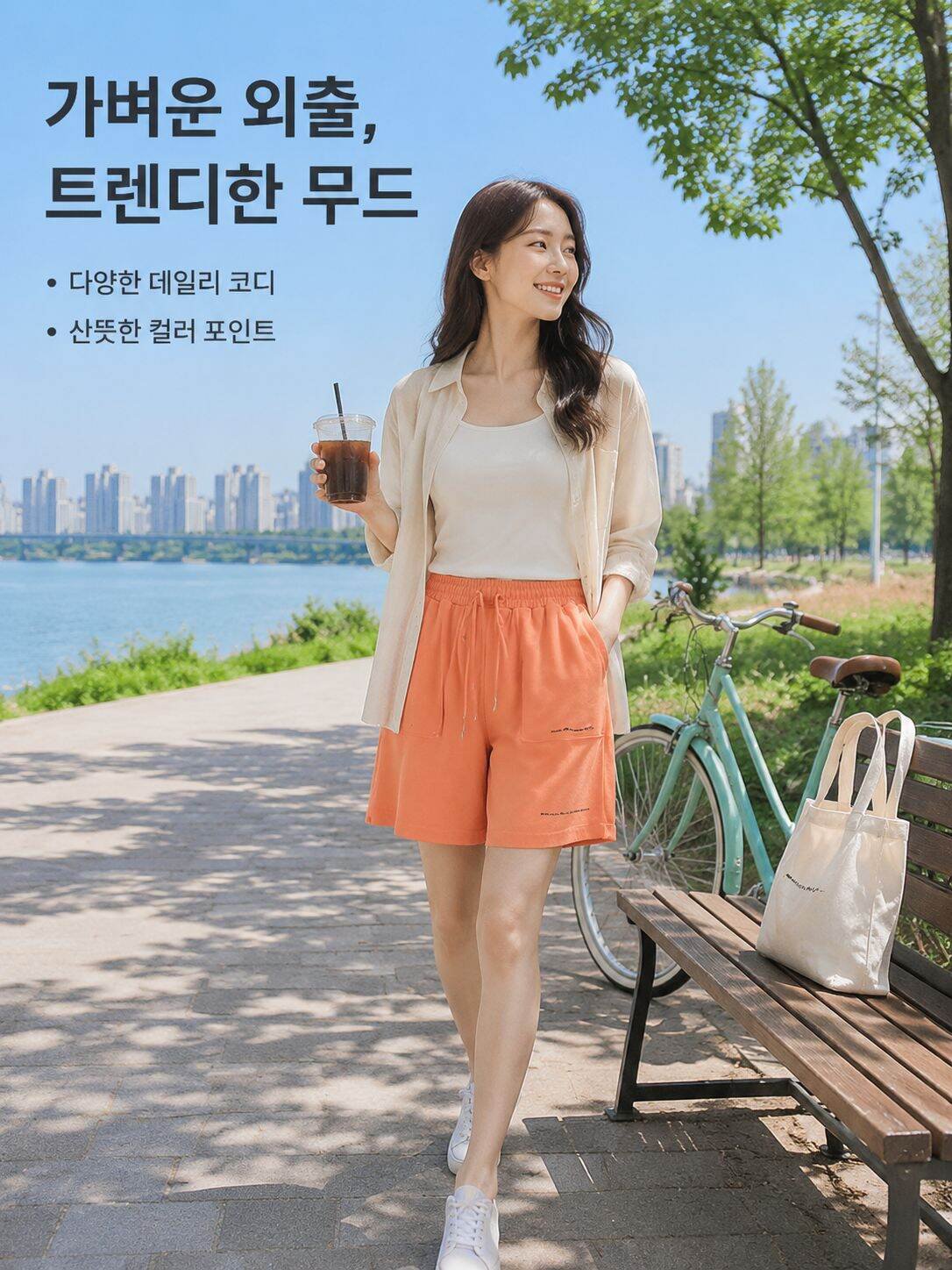 순면 여성용 베이직 얇은 슬림핏 빅사이즈 5부 바지 여름용