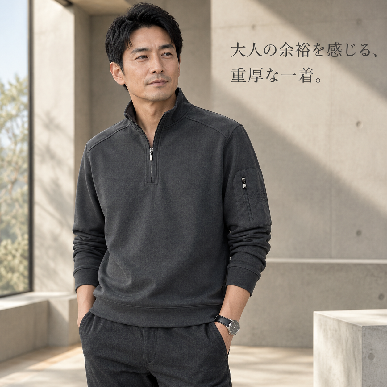 メンズ春秋カジュアル和風スウェット
