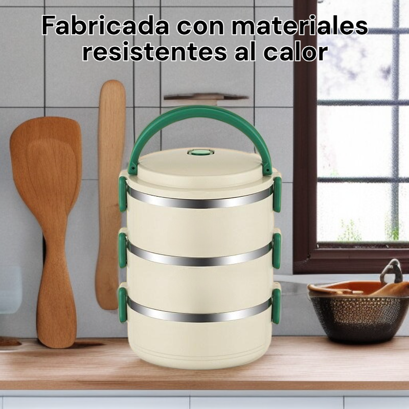 Caja de almuerzo portátil para estudiantes, resistente al calor