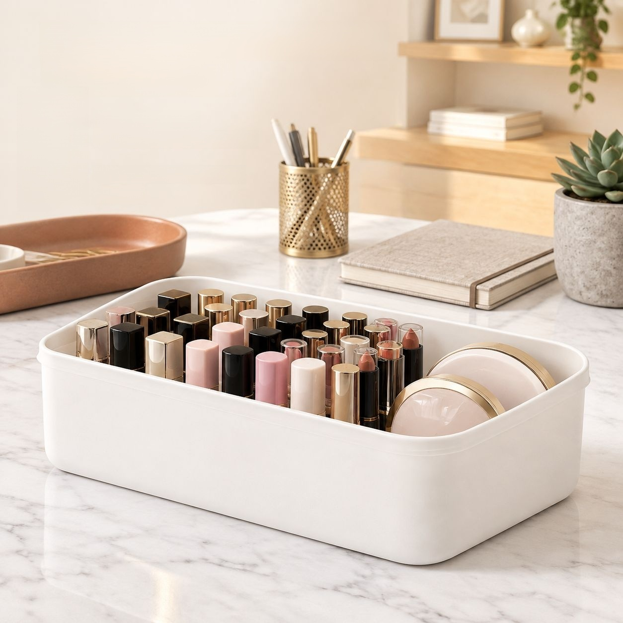 Desktop Sundries Storage Box Cosmetic Makeup Organizer Snack Storage Basket