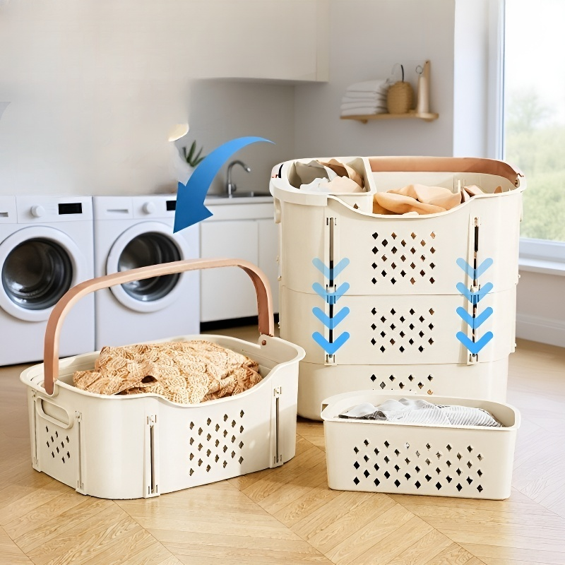 Grand panier de rangement multicouche pour vêtements