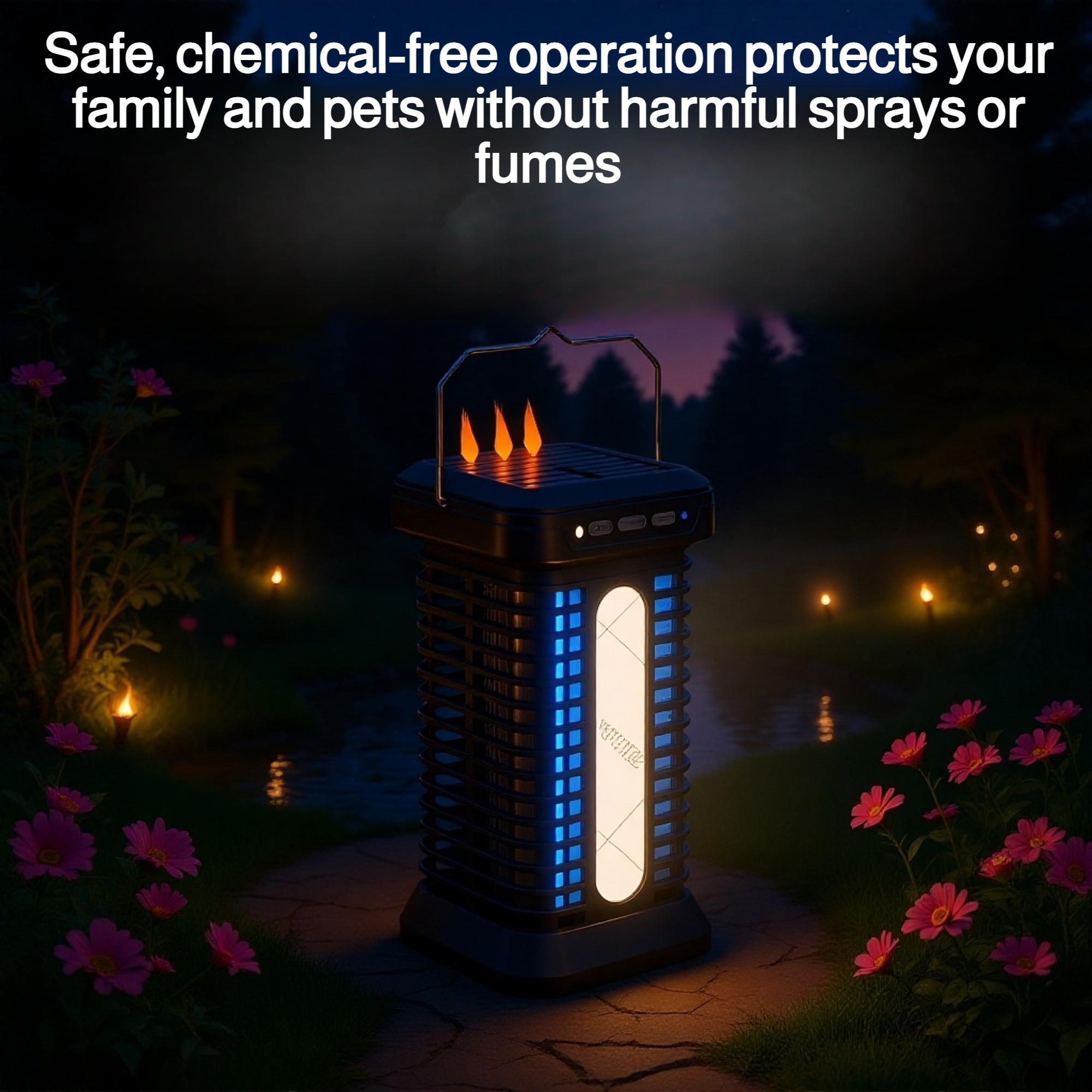 Eco-friendly mosquito killer lamp with solar panel