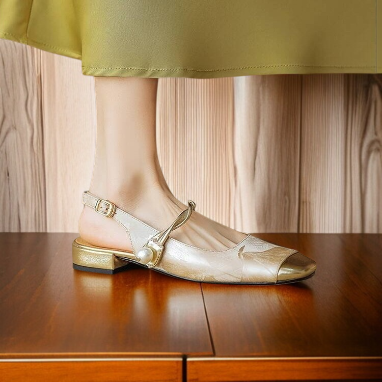 메리제인 슈즈 소프트 크롭 샌들 로우 굽에 스커트 일자 샌들