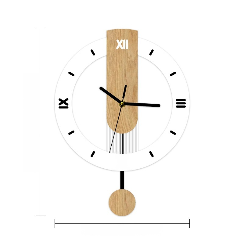 Nordic Style Wooden Grain Wall Clock for Living Room