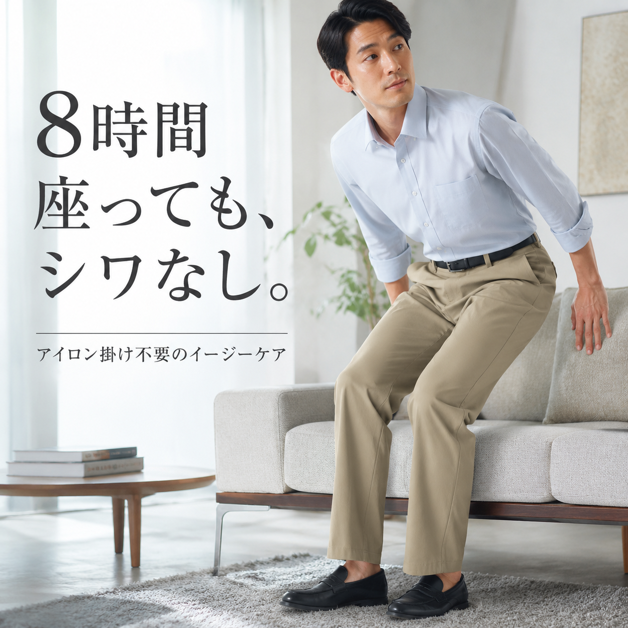 薄手ナイロンアイスシルク九分丈カジュアルパンツ