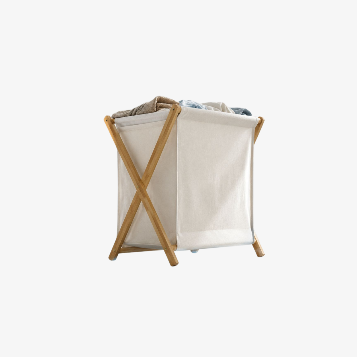 Sturdy Eco Bamboo Laundry Hamper, Foldable Design, Ideal for Home Storage