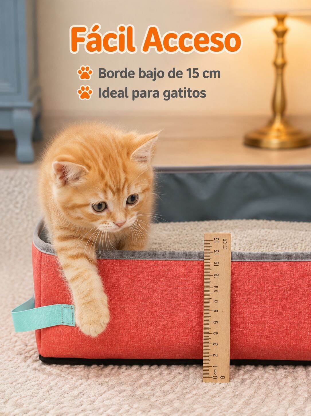 Baño para gatos portátil semi-envolvente