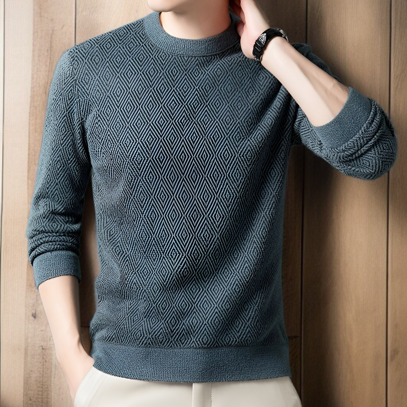 남자 추동 자카드 스웨터 남 기모 니트 레깅스 남자 니트 자카드 니트 레깅스